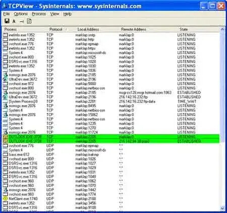 TCPView - Portable Endpoint Process Monitor TCPView Screenshot