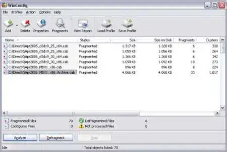 WinContig - Portable Defragmenter WinContig Screenshot